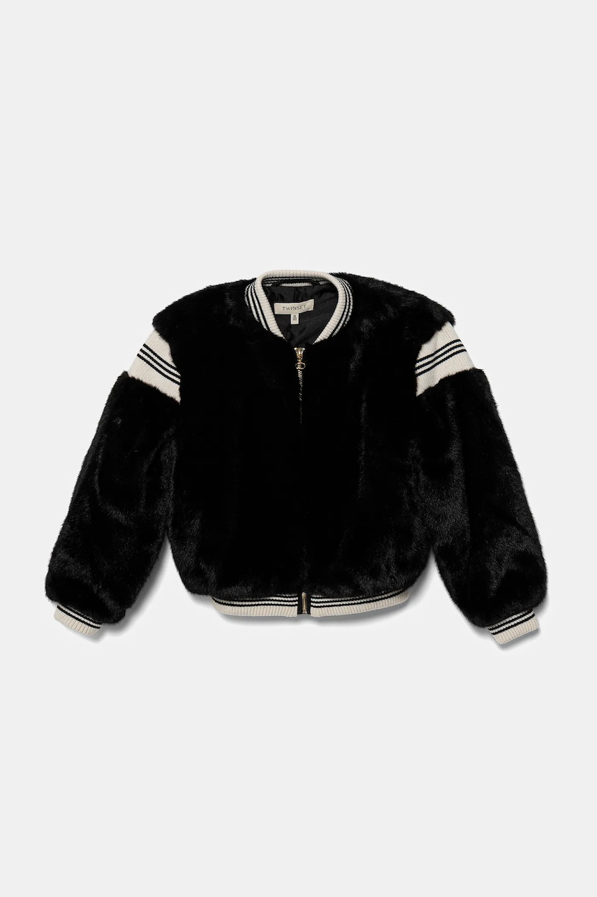 Dětská bomber bunda Twinset černá barva, 252GJ2170