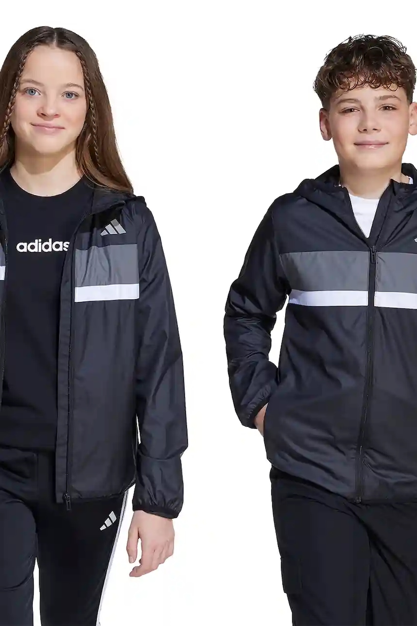 Dětská bunda adidas černá barva, JL7397