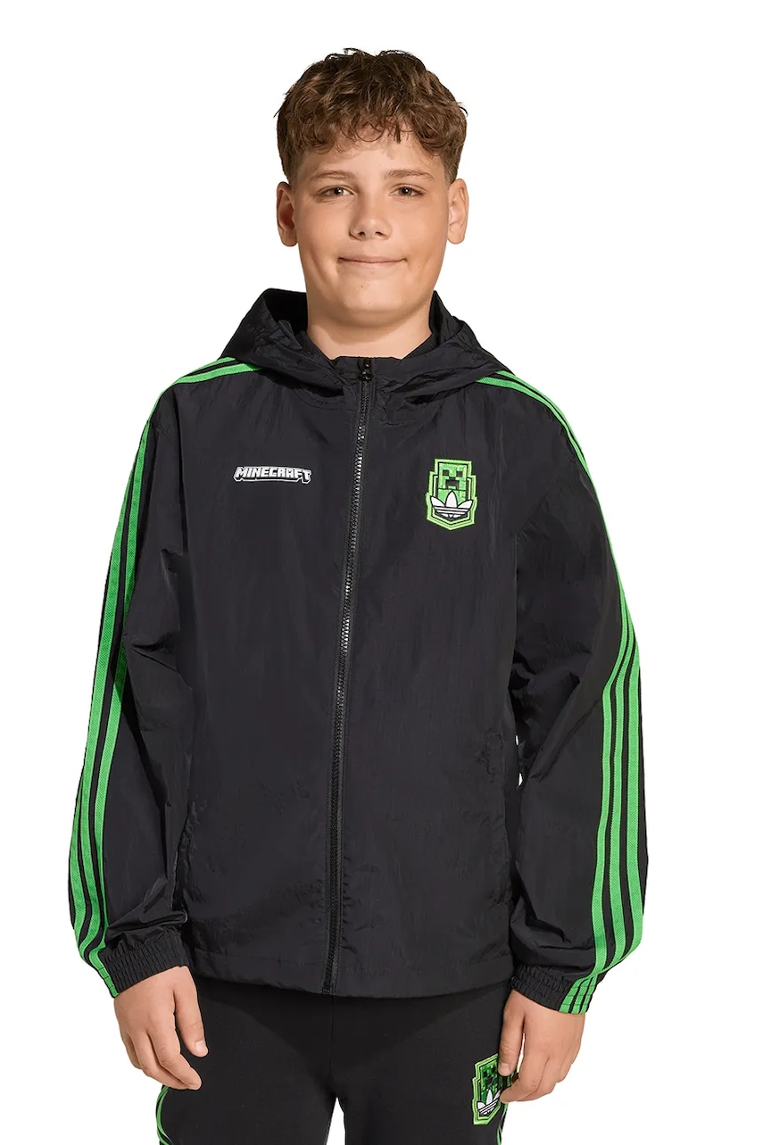 Dětská bunda adidas Originals MINECRAFT černá barva, KD9834