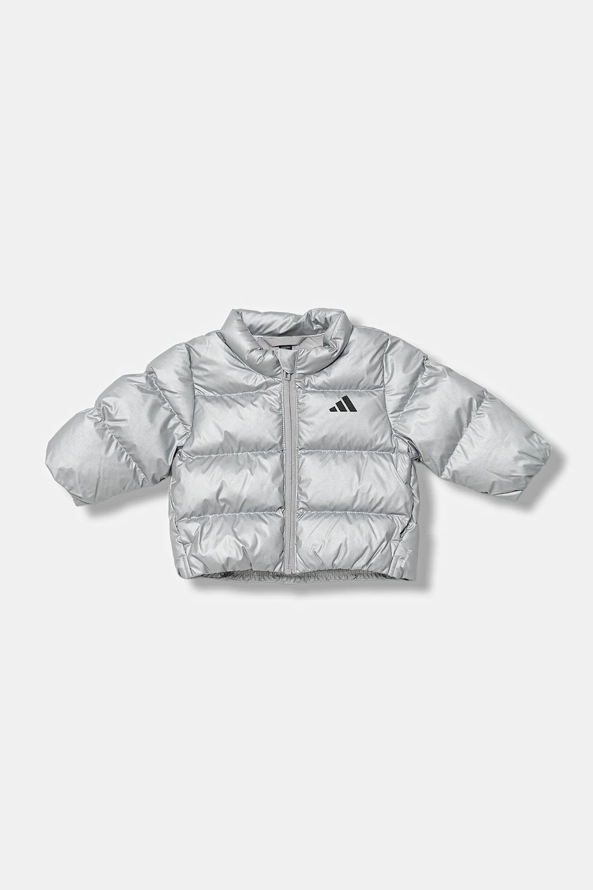 Dětská bunda adidas stříbrná barva, JM8870