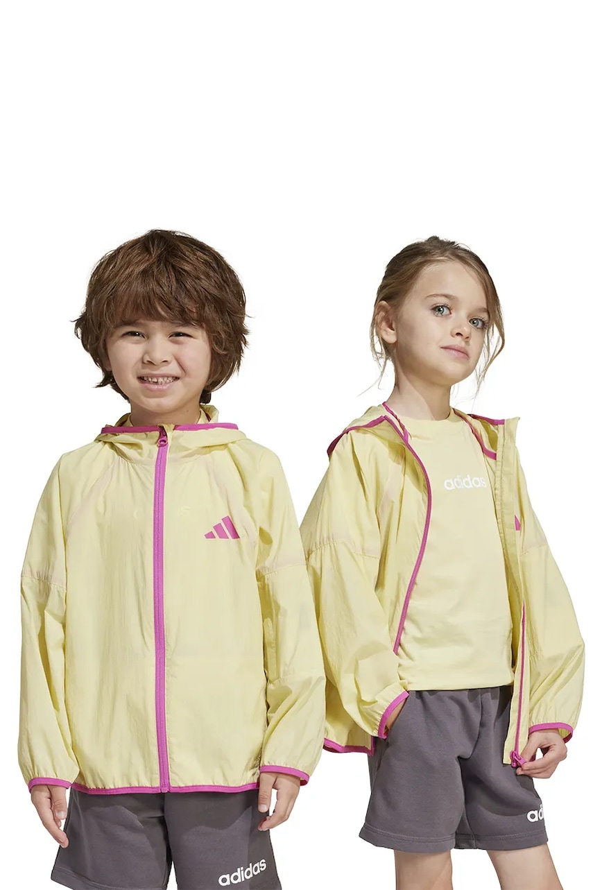Dětská bunda adidas žlutá barva, JC9437