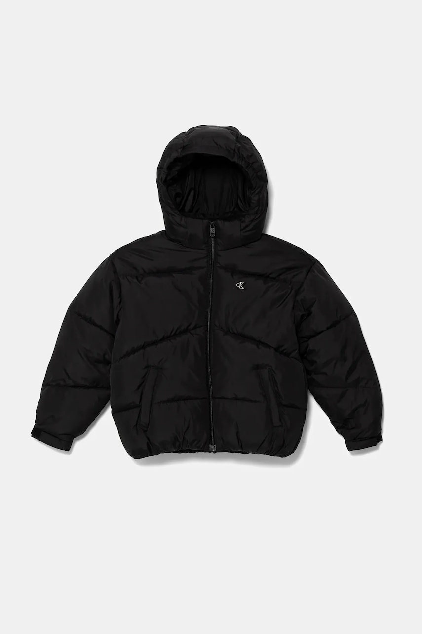 Dětská bunda Calvin Klein Jeans černá barva, IG0IG02987
