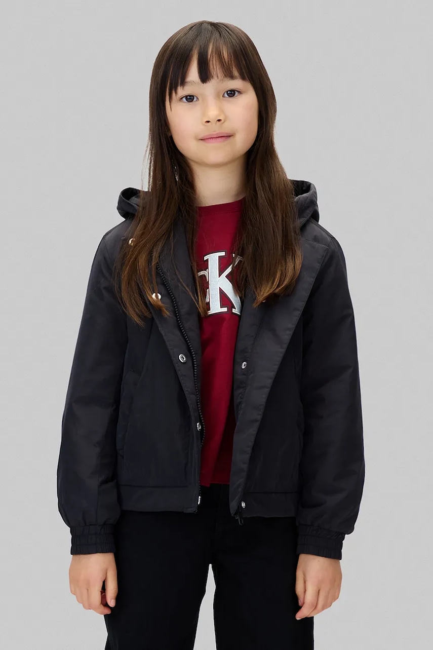 Dětská bunda Calvin Klein Jeans černá barva, IG0IG03021