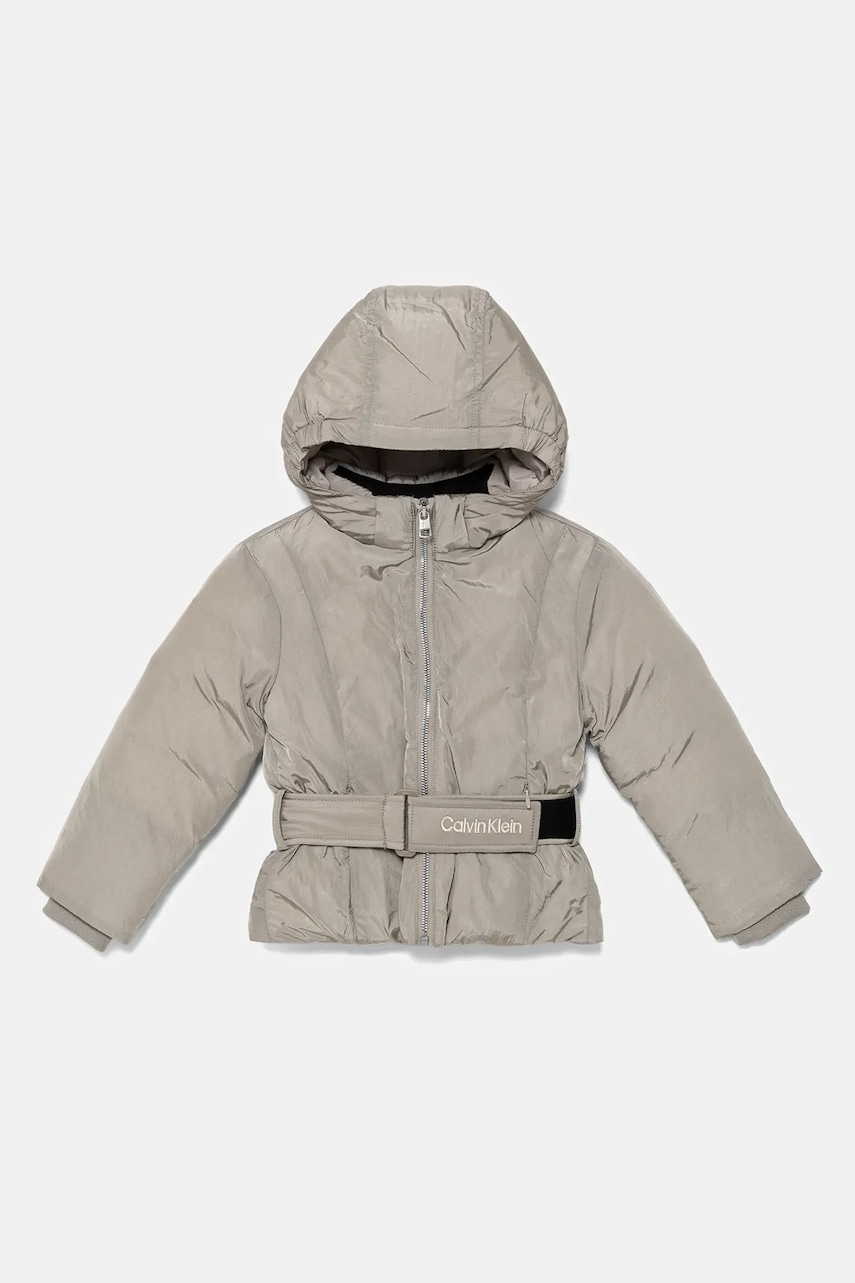 Dětská bunda Calvin Klein Jeans šedá barva, IG0IG02976