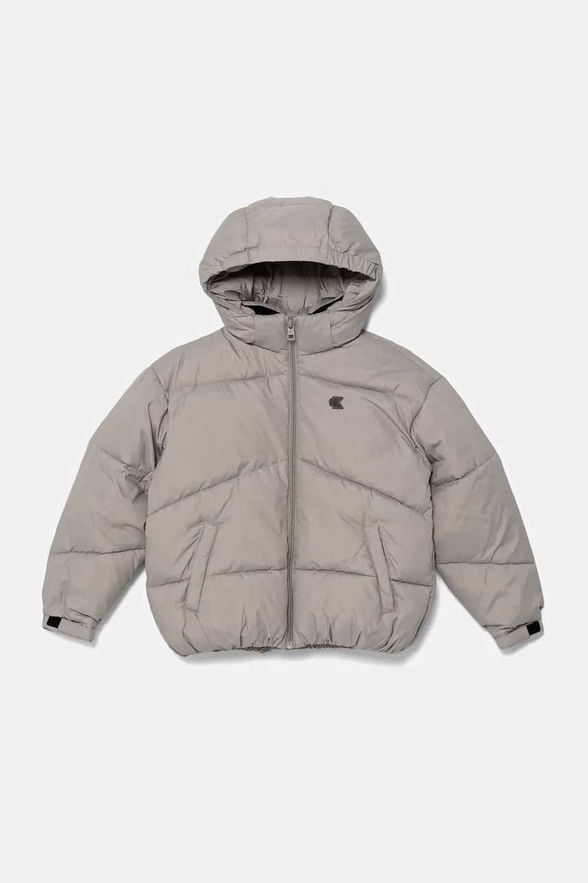 Dětská bunda Calvin Klein Jeans šedá barva, IG0IG02987