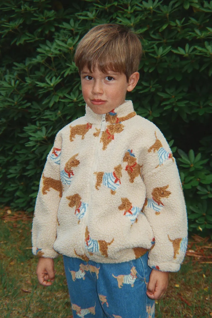 Dětská bunda Konges Sløjd JODY TEDDY JACKET GRS béžová barva, KS105180