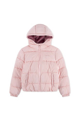 Dětská bunda Levi's SHINY HVWT PUFFER růžová barva, 4EN640