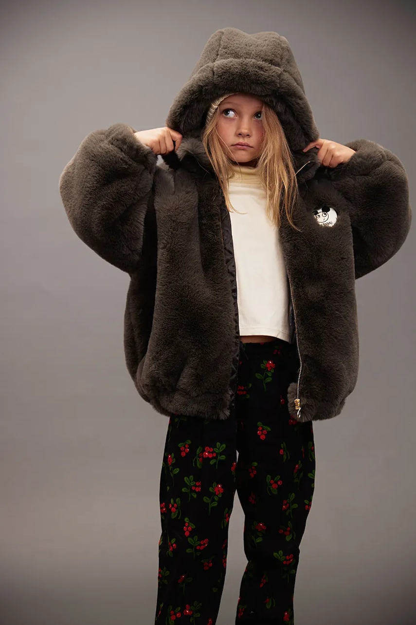 Dětská bunda Mini Rodini Ritzratz šedá barva, 25710107