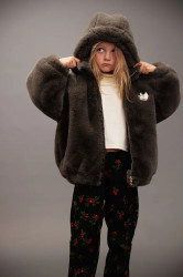 Dětská bunda Mini Rodini Ritzratz šedá barva, 25710107