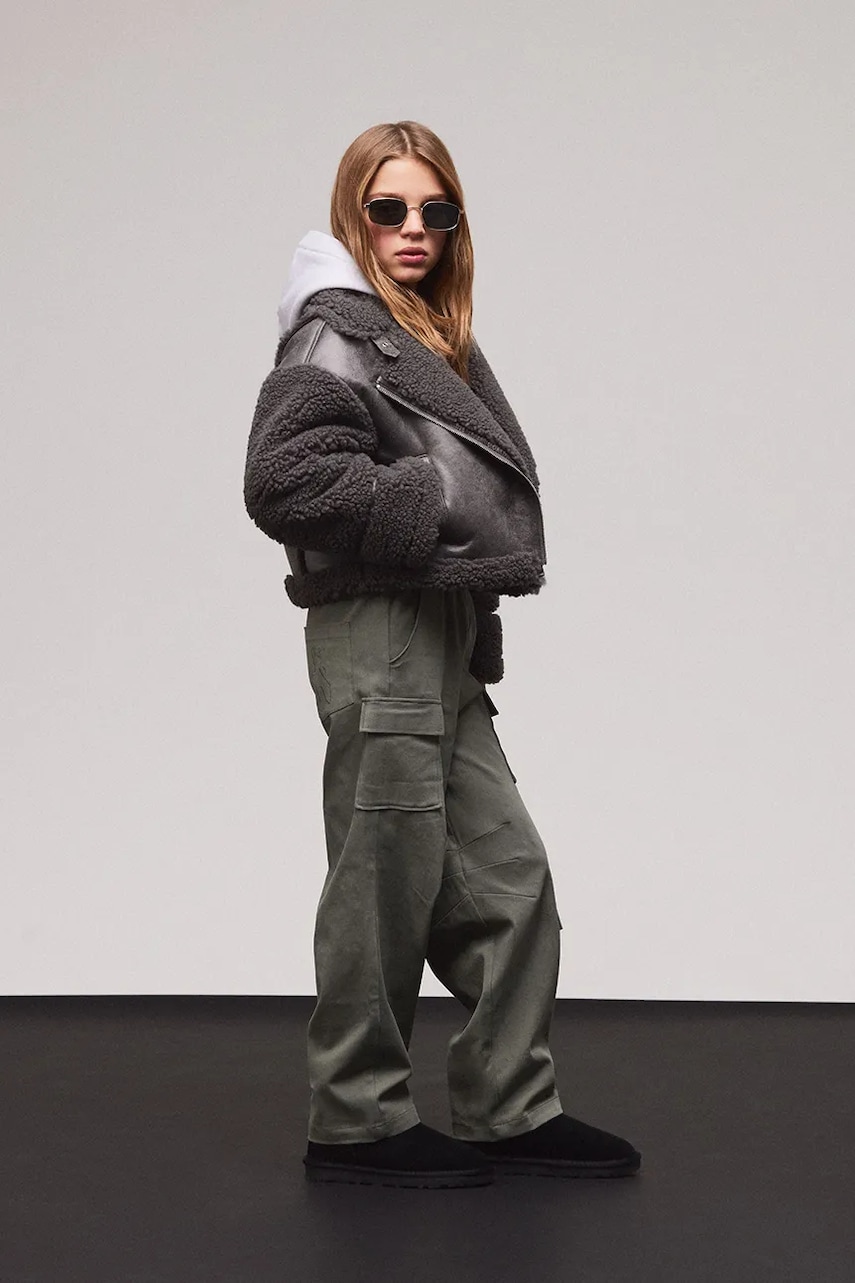 Dětská bunda Patrizia Pepe E067 šedá barva, 7O0043