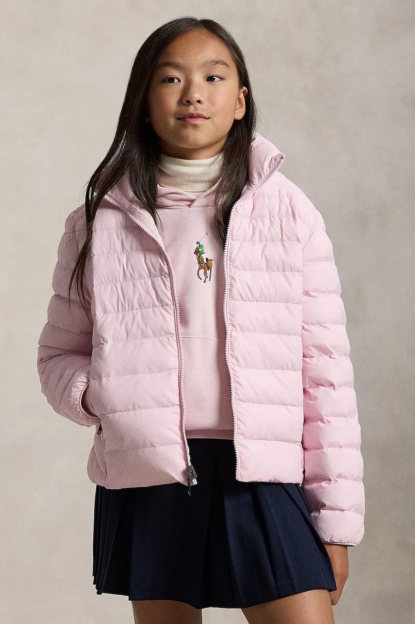 Dětská bunda Polo Ralph Lauren růžová barva, 323969870003