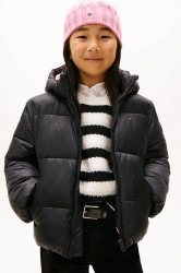 Dětská bunda Tommy Hilfiger černá barva, KG0KG08759