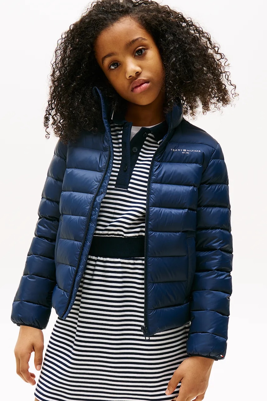 Dětská bunda Tommy Hilfiger tmavomodrá barva, KS0KS00652