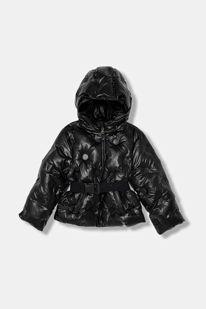 Dětská bunda Twinset černá barva, 252GJ2200