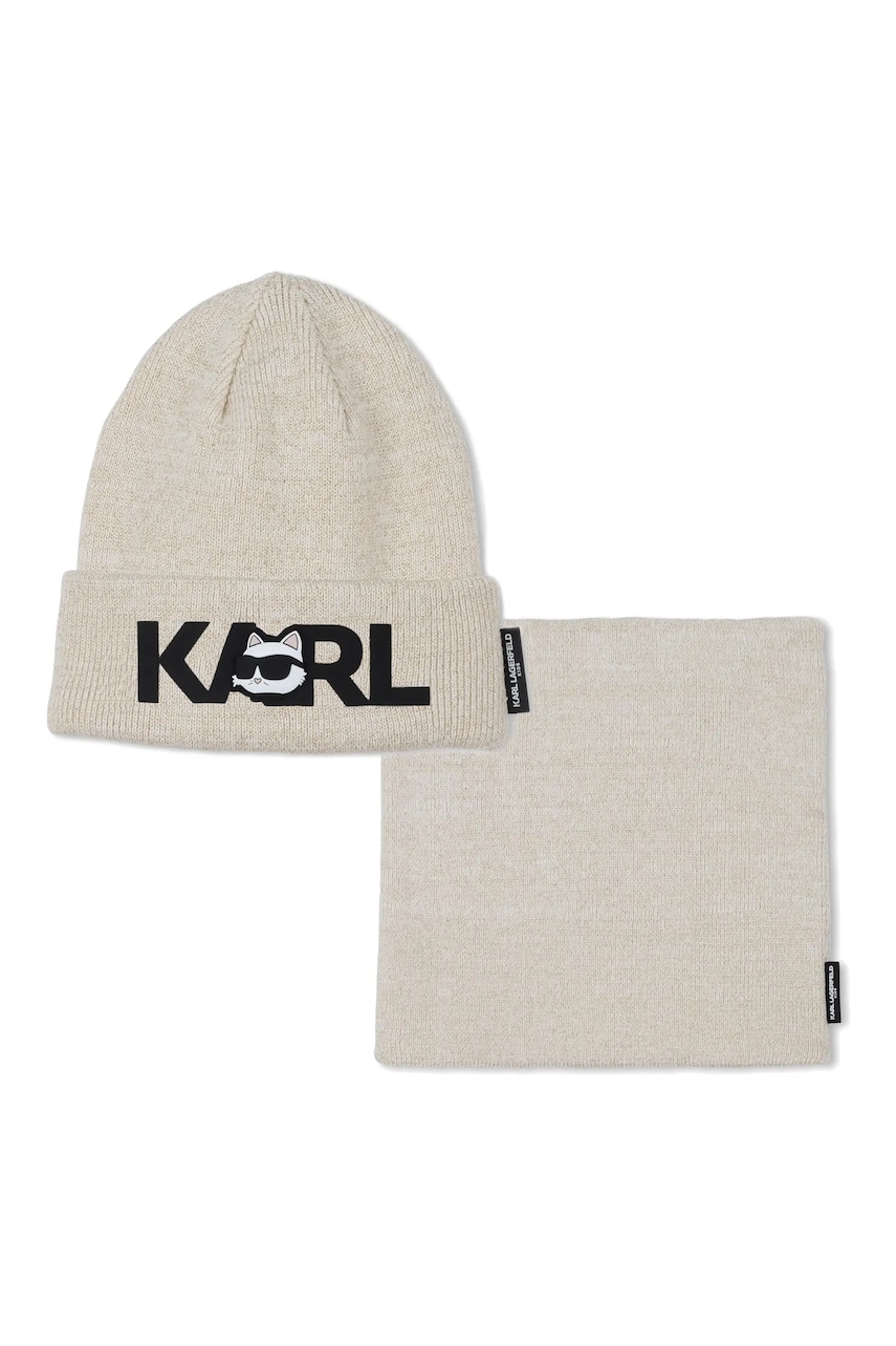 Dětská čepice a nákrčník z bavlny Karl Lagerfeld