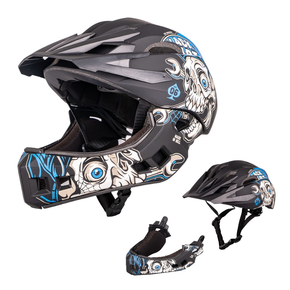 Dětská downhill přilba W-TEC Delgada Black Heart Mechanic XS (48-52)