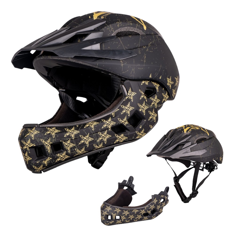 Dětská downhill přilba W-TEC Delgada Golden Stars S (52-56)