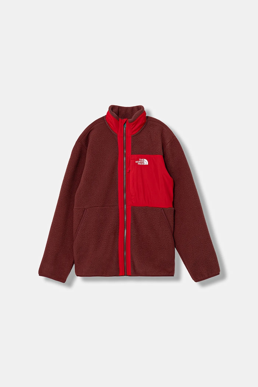 Dětská fleecová mikina The North Face B YUMIORI FULL ZIP JACKET červená barva, vzorovaná, NF0A8AZGDI91