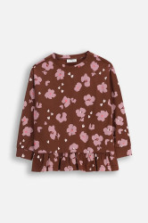 Dětská halenka Coccodrillo hnědá barva, vzorovaná, CRAFT PUNK GIRL KIDS