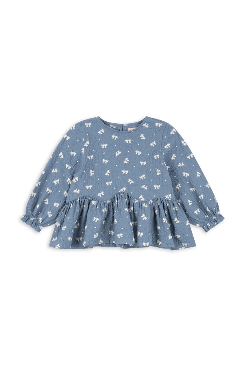 Dětská halenka Konges Sløjd VIDA BLOUSE GOTS modrá barva, vzorovaná, KS104032