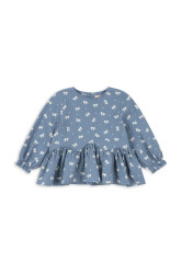 Dětská halenka Konges Sløjd VIDA BLOUSE GOTS modrá barva, vzorovaná, KS104032