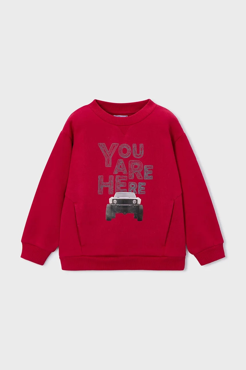 Dětská halenka Mayoral červená barva, s potiskem, 4404