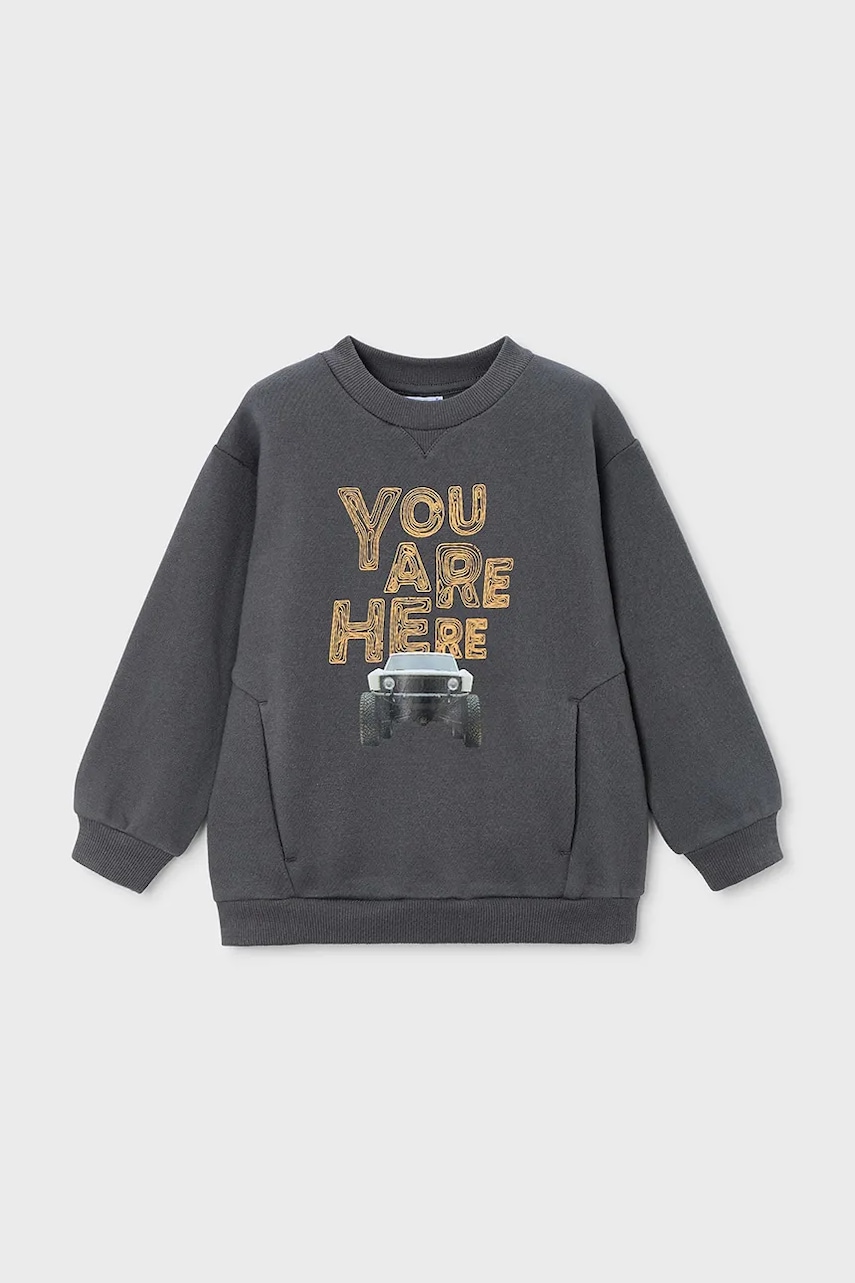 Dětská halenka Mayoral šedá barva, s potiskem, 4404