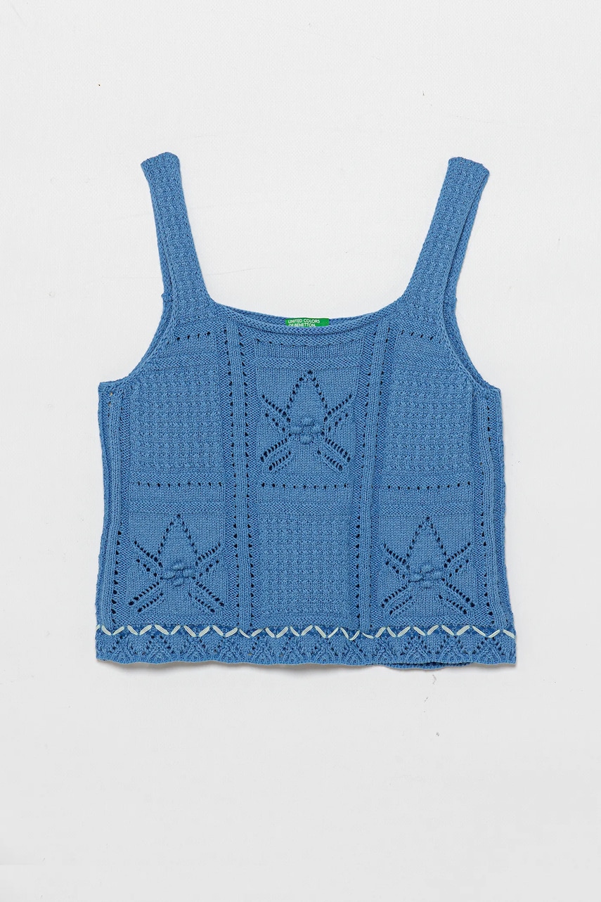 Dětská halenka United Colors of Benetton modrá barva, hladká, 114FQH00B