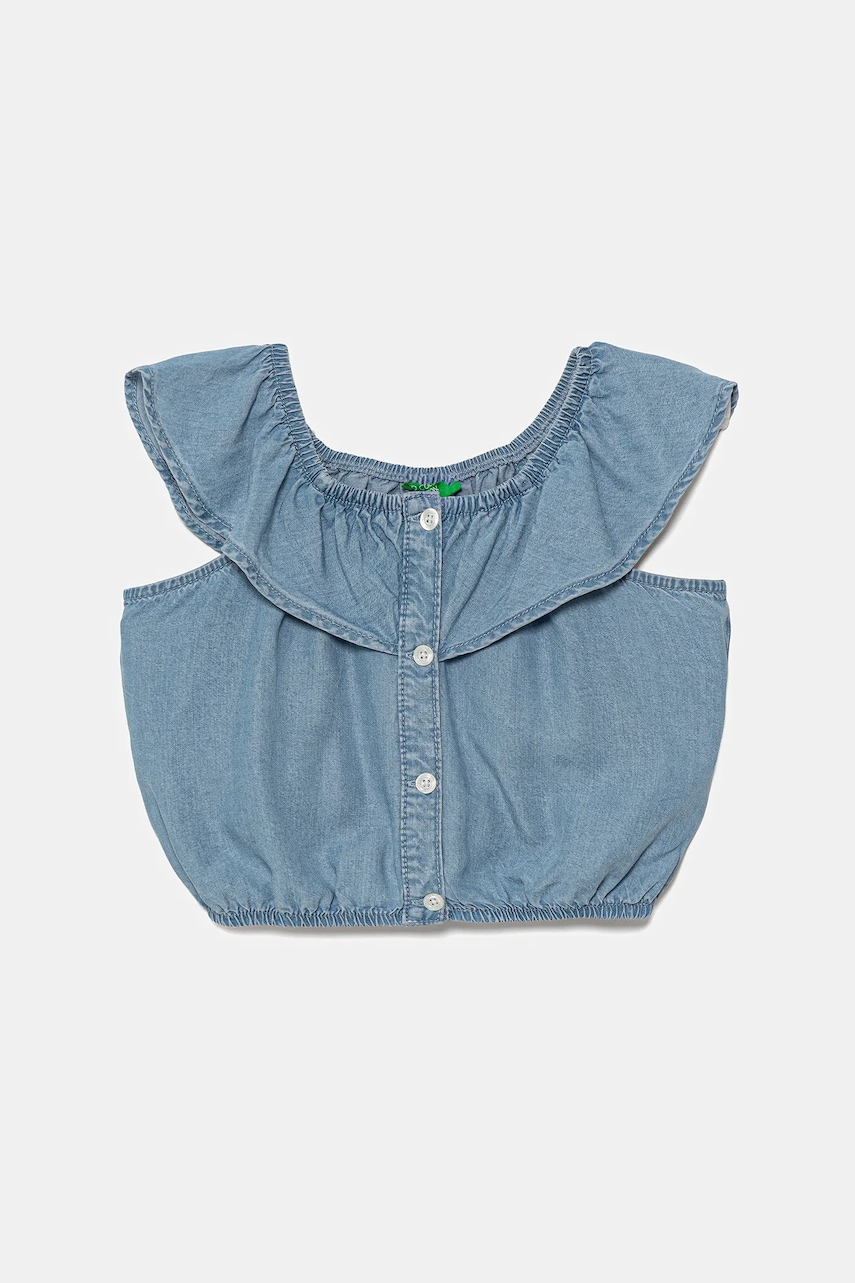 Dětská halenka United Colors of Benetton modrá barva, hladká, 5FFKCQ047