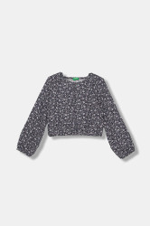 Dětská halenka United Colors of Benetton tmavomodrá barva, vzorovaná, 5T2ECQ04H