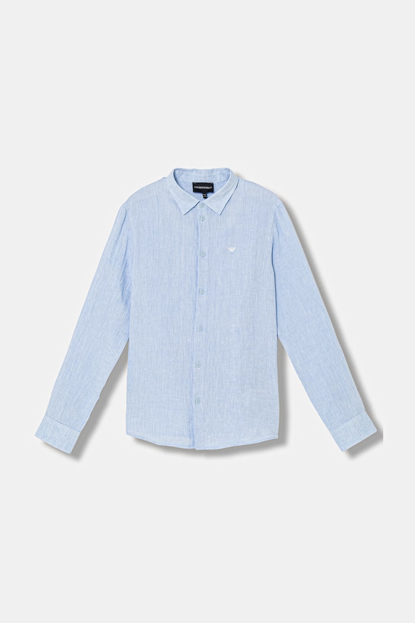 Dětská lněná košile Emporio Armani