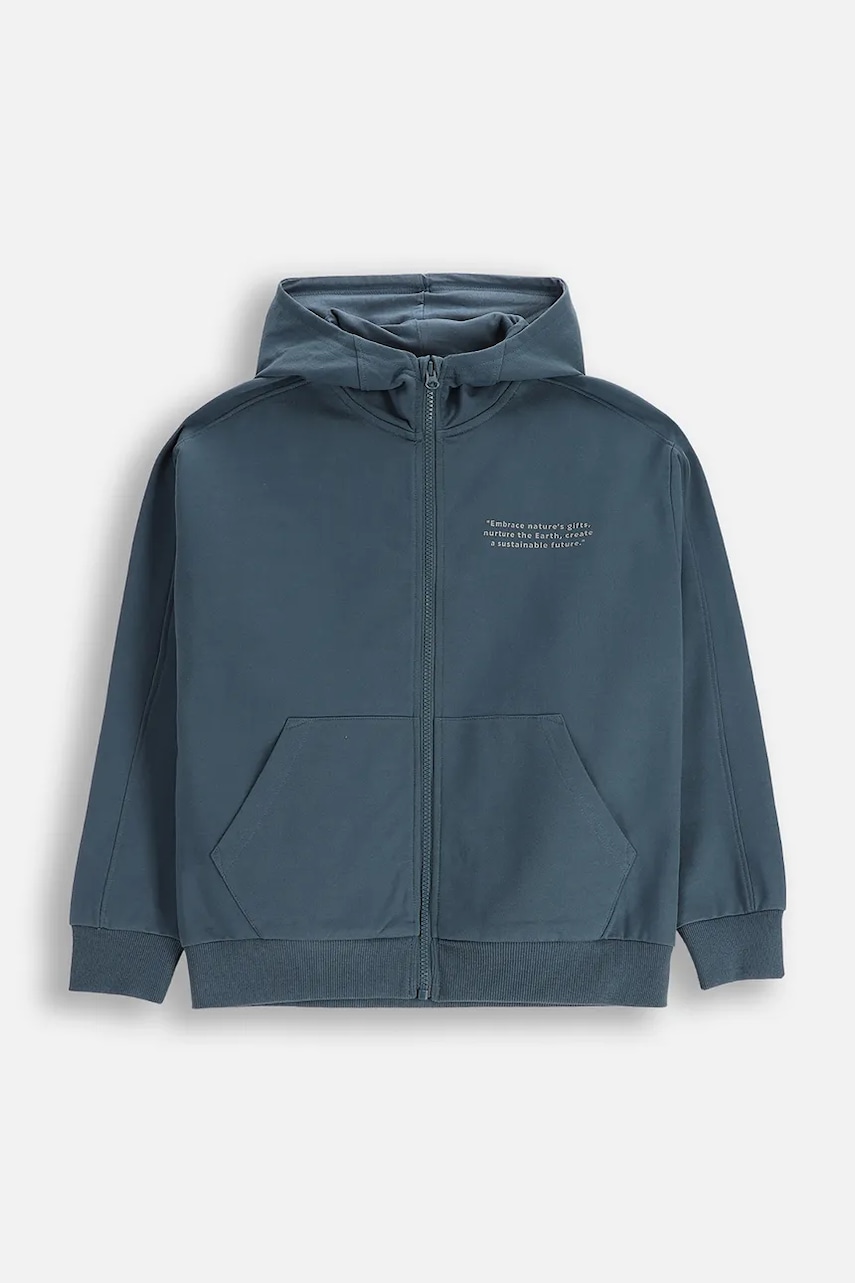 Dětská mikina Coccodrillo šedá barva, hladká, YETI BOY JUNIOR