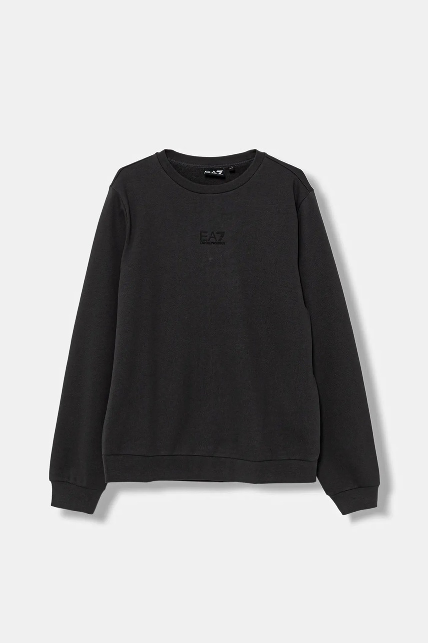 Dětská mikina EA7 Emporio Armani šedá barva, hladká, 7B000161 AF10368