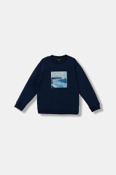 Dětská mikina Emporio Armani tmavomodrá barva, s aplikací, EB000781 AF10126