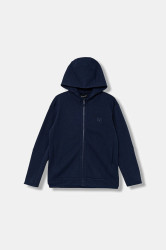 Dětská mikina Emporio Armani tmavomodrá barva, s kapucí, hladká, EB000555 AF16059