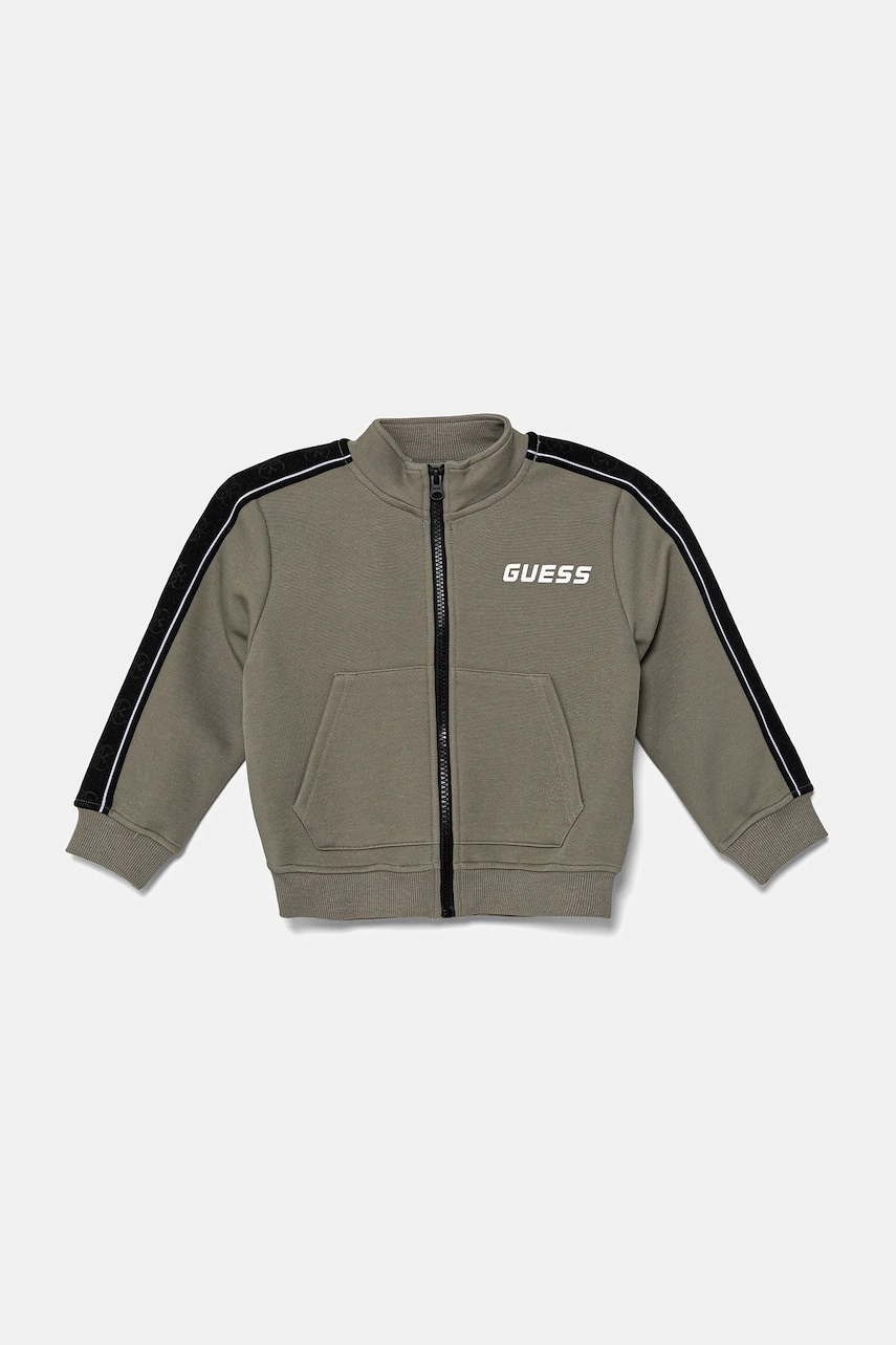 Dětská mikina Guess zelená barva, s aplikací, L5GQ08 KB3P2