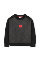 Dětská mikina HUGO černá barva, hladká, G00450