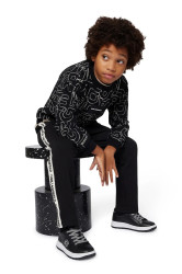 Dětská mikina Karl Lagerfeld černá barva, vzorovaná, Z30642