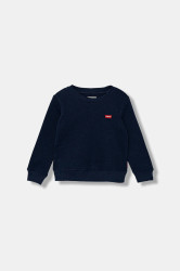 Dětská mikina Levi's MINI LOGO CREWNECK SWEATSH tmavomodrá barva, hladká, 8EE331