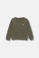 Dětská mikina Levi's MINI LOGO CREWNECK SWEATSH zelená barva, hladká, 8EE331