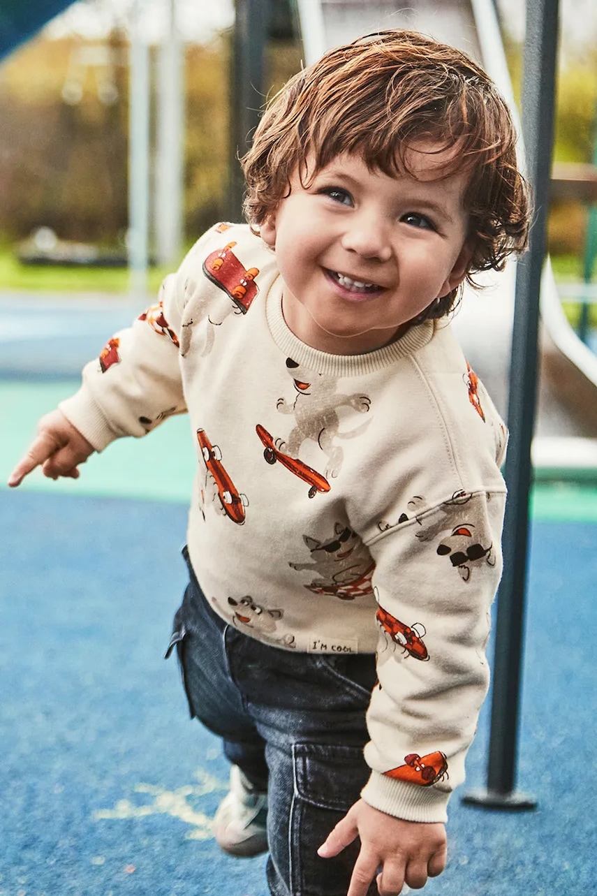 Dětská mikina Mayoral béžová barva, vzorovaná, 2417