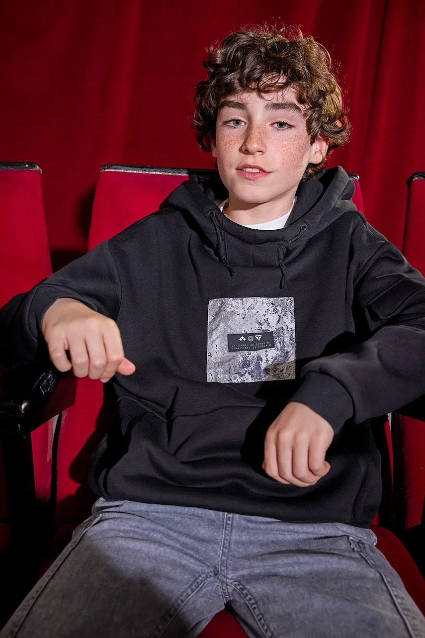 Dětská mikina Mayoral černá barva, s potiskem, 7403