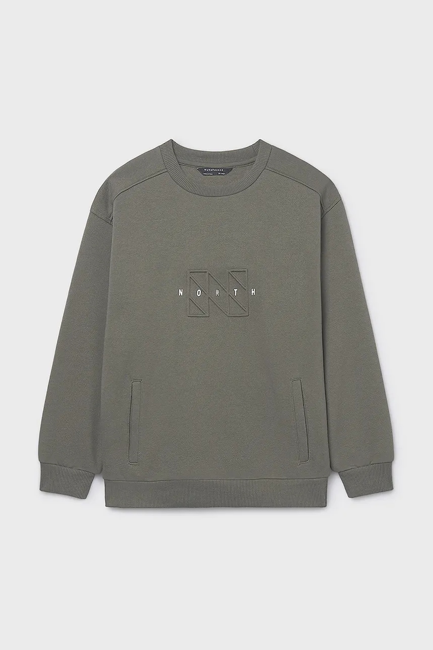 Dětská mikina Mayoral zelená barva, s aplikací, 7405