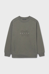 Dětská mikina Mayoral zelená barva, s aplikací, 7405