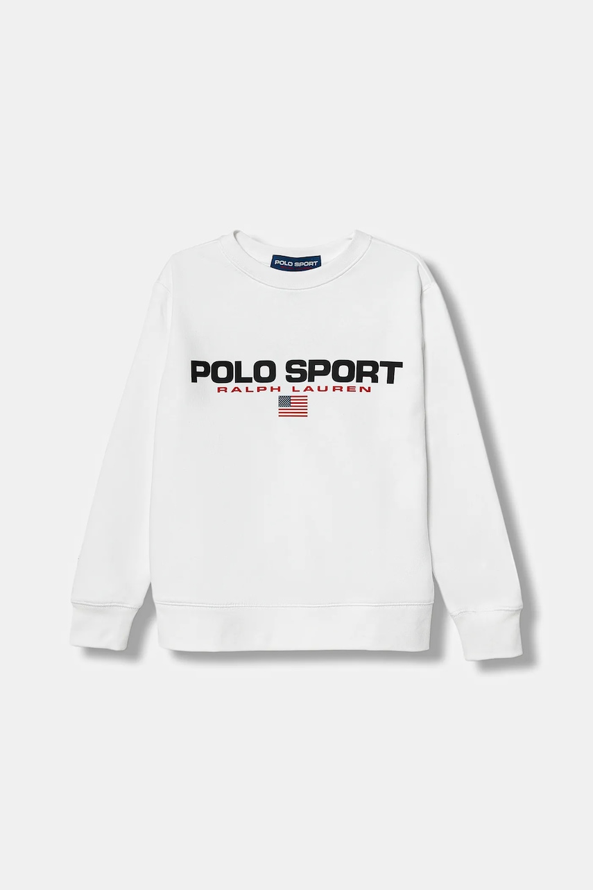 Dětská mikina Polo Ralph Lauren bílá barva, s potiskem, 323962110009