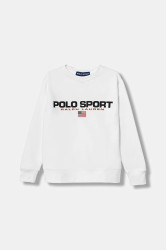 Dětská mikina Polo Ralph Lauren bílá barva, s potiskem, 323962110009