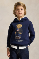 Dětská mikina Polo Ralph Lauren tmavomodrá barva, s kapucí, s potiskem, 322A10529001