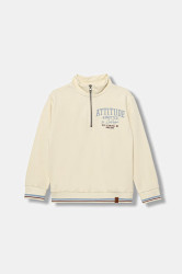 Dětská mikina United Colors of Benetton béžová barva, hladká, 32N4C10PS
