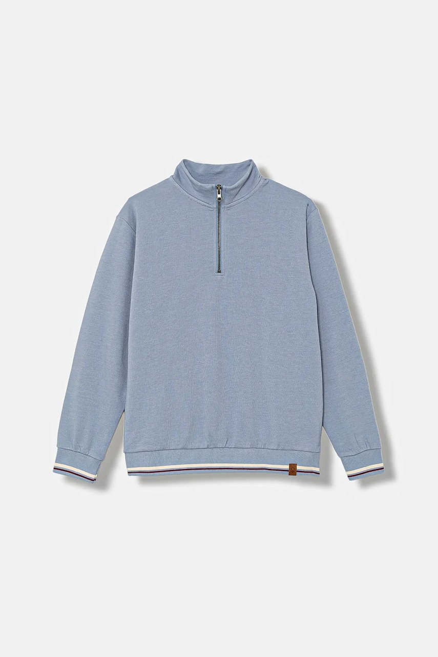 Dětská mikina United Colors of Benetton modrá barva, hladká, 32N4C10PS