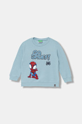 Dětská mikina United Colors of Benetton modrá barva, s potiskem, 3EB5G10L5